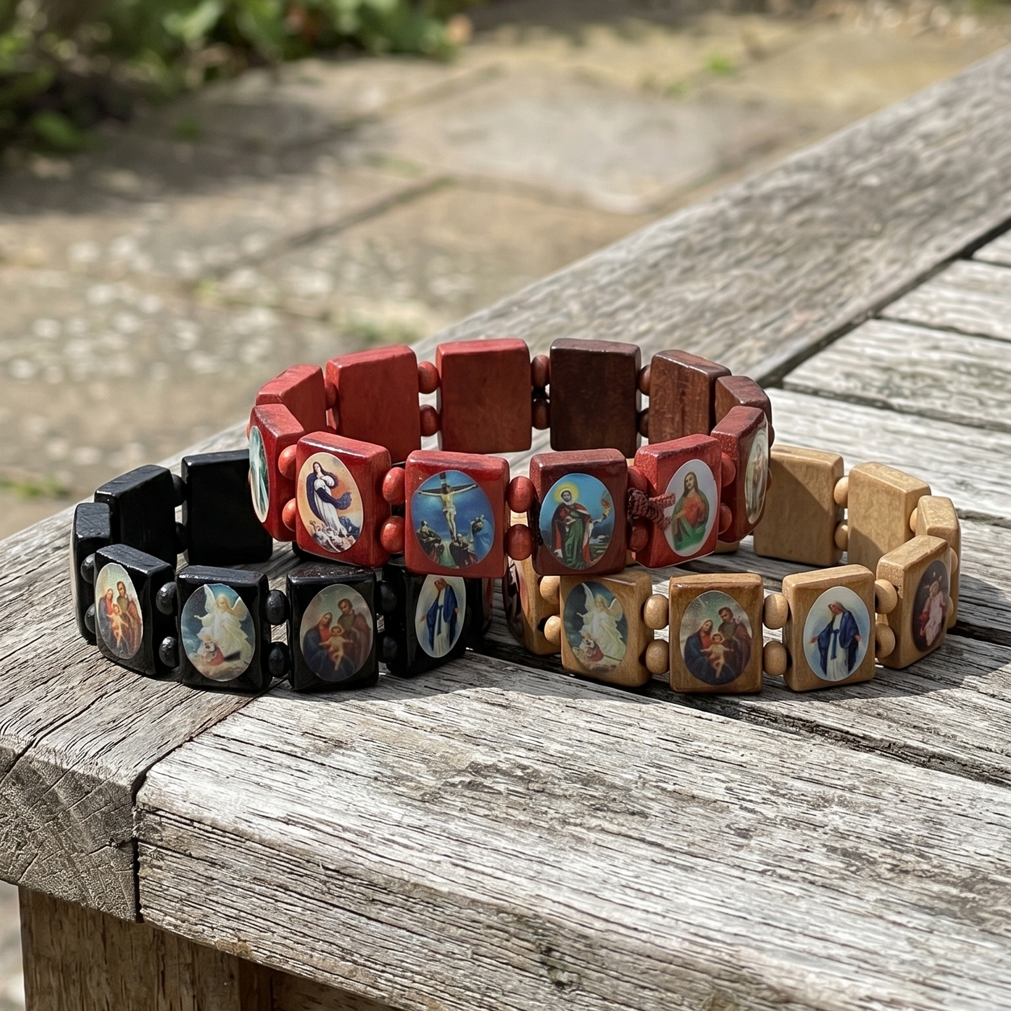 Sacred Images Wood Bracelet