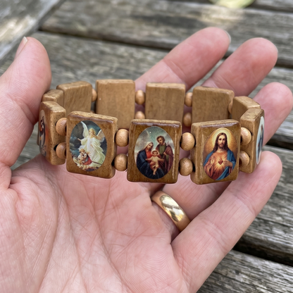 Sacred Images Wood Bracelet