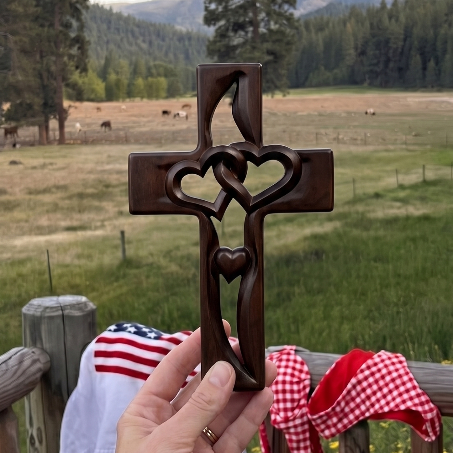Hand Carved Wooden Cross